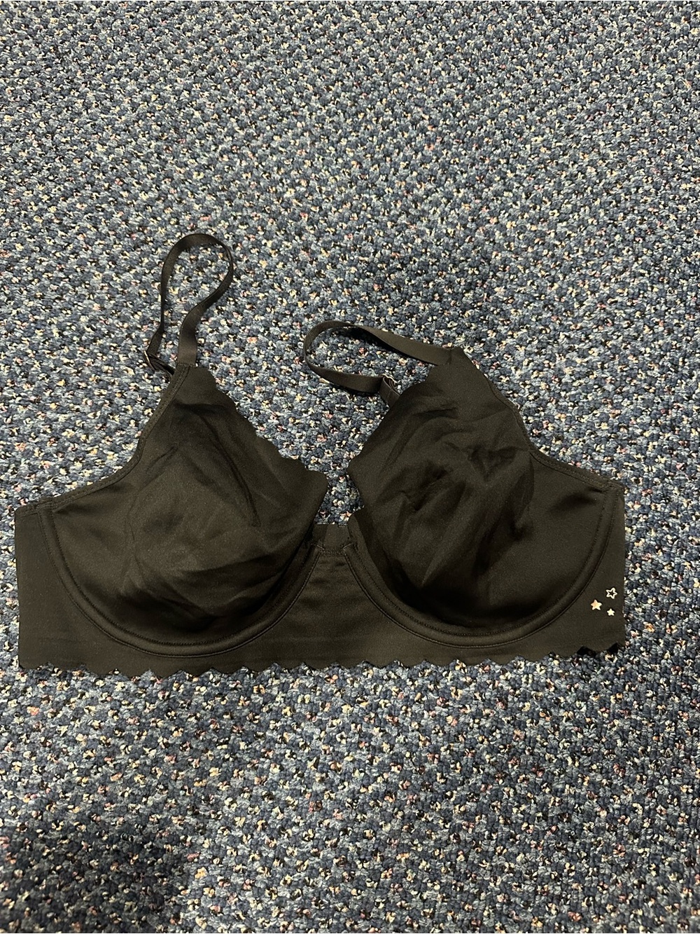 aerie Black Underwire Full-Coverage Bra with Scallop Band